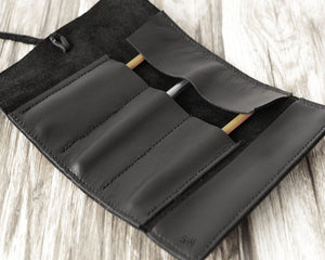 Leather Tool Roll #206 - Black