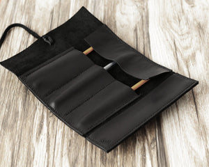 Leather Tool Roll #206 - Black