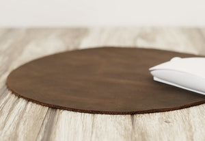 Leather Mouse Pad Circle- 8 colors available