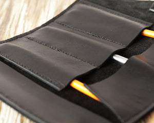 Leather Tool Roll #206 - Black