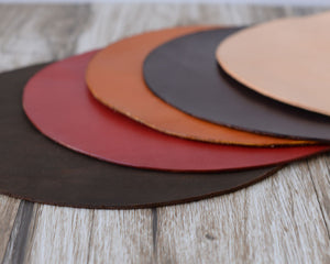 Leather Mouse Pad Circle - 8 colors available