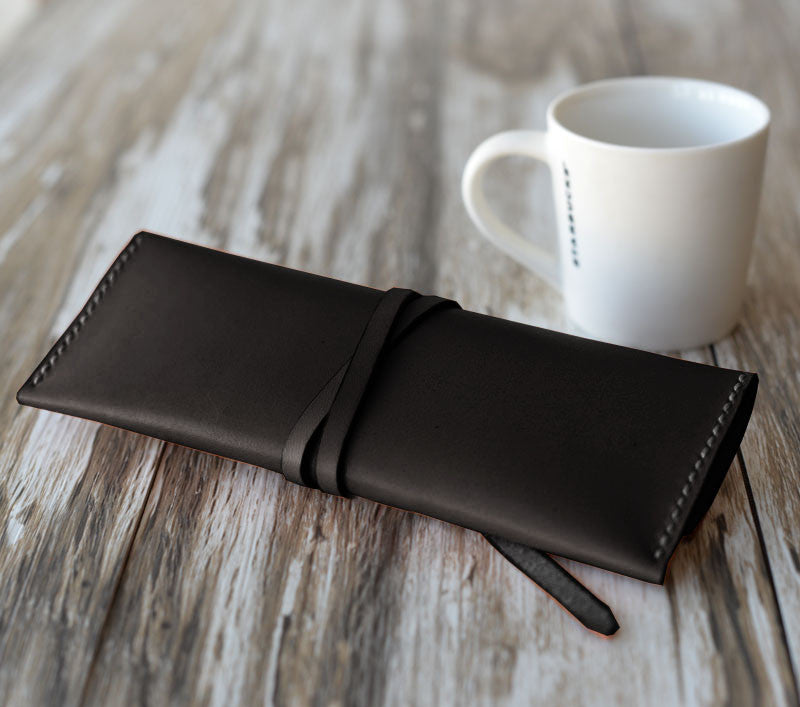 Leather Pencil Pouch #205 - Black