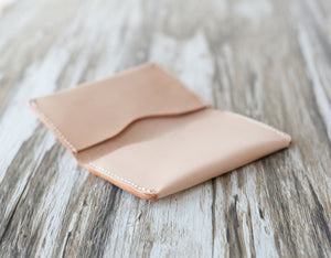 Handmade Leather Billfold Wallet - Nature Tan 
