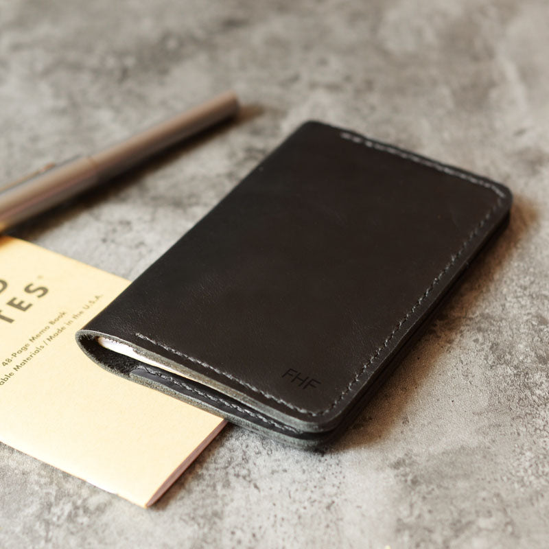 Personalized Leather Cover for Classic Moleskine Large size - Black