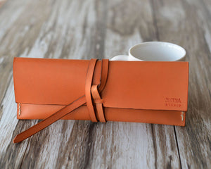 Leather Pencil Pouch #205 - Orange
