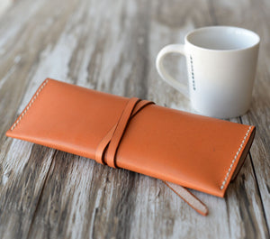 Leather Pencil Pouch #205 - Orange