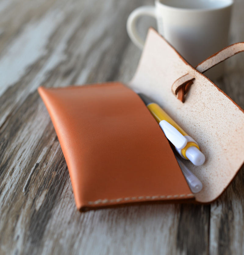 Leather Pencil Pouch #205 - Orange