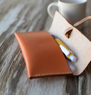 Leather Pencil Pouch #205 - Orange