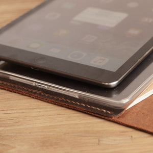 Personalized iPad Leather Portfolios & Notebook Cover - Brown - 605