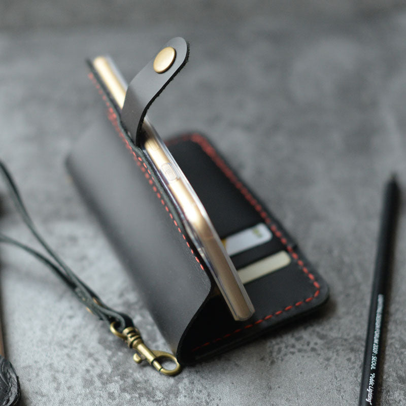 Personalized iPhone Wallet Case Wristlet - Black - 408H