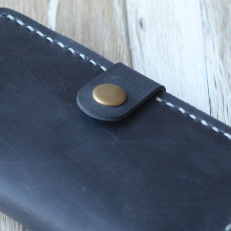 Leather iPhone Wristlet - Wallet Case- Distressed Gray - 408H