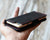 Leather iPhone Wallet Case - Handmade - Black
