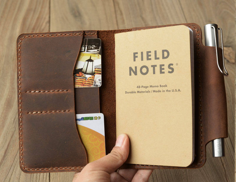 Handmade Field Notes Notebook Cover - Pocket Size - Distressed Brown | 304