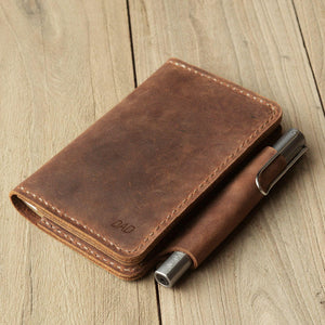 Handmade Field Notes Notebook Cover - Pocket Size - Distressed Brown | 304