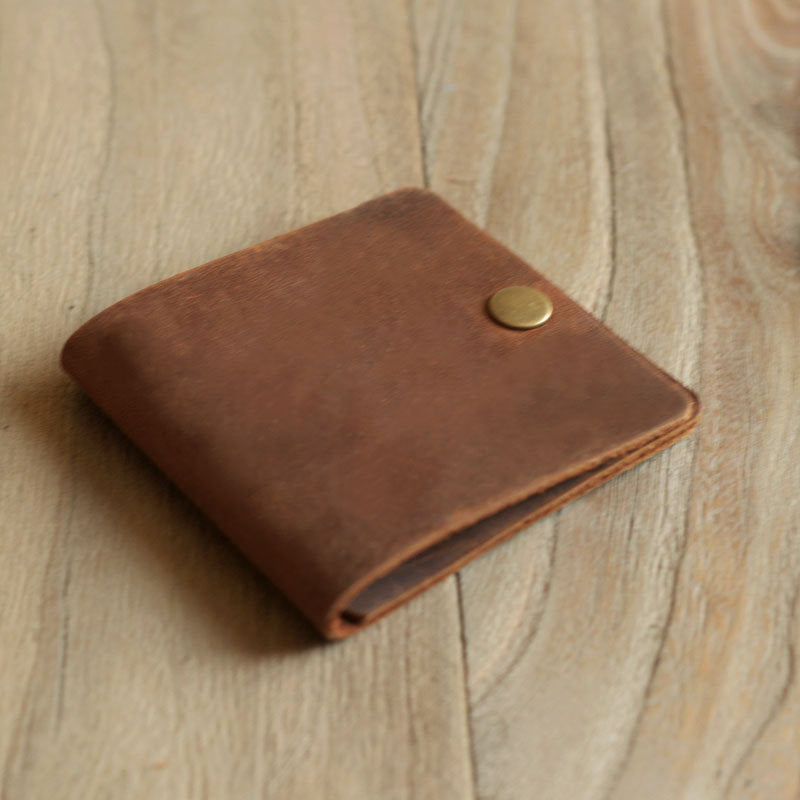 Personalized Handmade Slim Leather Billfold Wallet