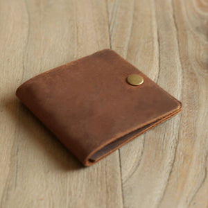 Personalized Handmade Slim Leather Billfold Wallet