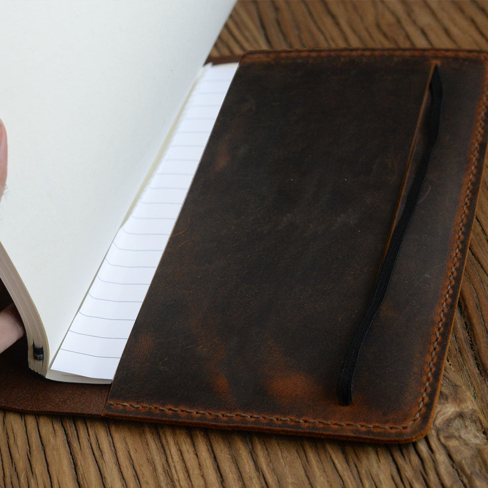 Handmade Moleskine Notebook Cover - Large Size - Brown | 306-2