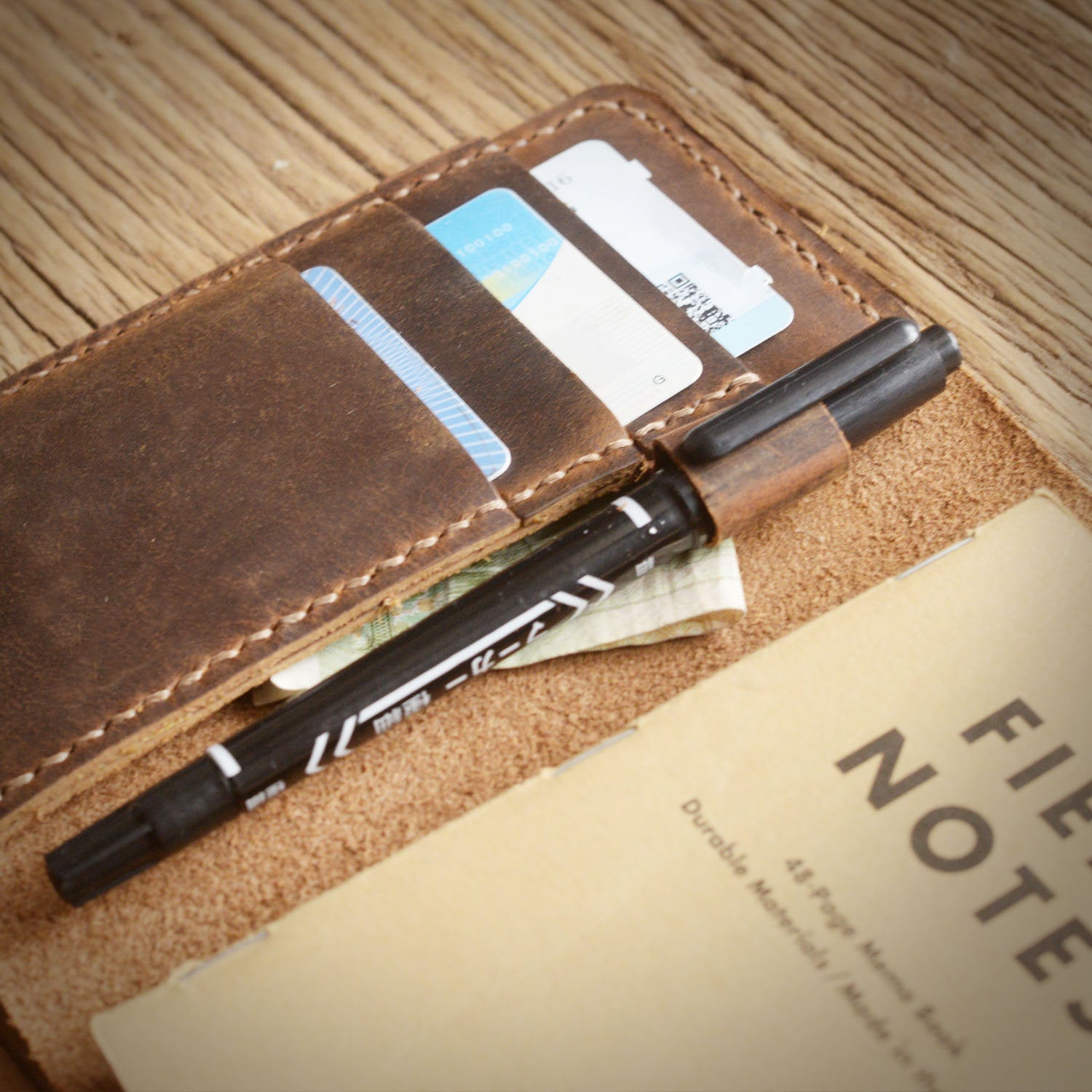 Handmade Field Notes Notebook Cover - Pocket Size - Brown | 308