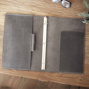 Leather 3 Ring Binder Business Portfolio