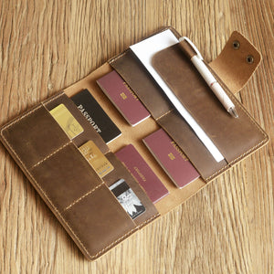 Personalized Leather Family 4 Passport Holder