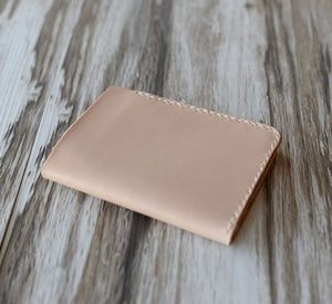 Slim Leather Men - Women's Billfold Wallets - Natural Tan