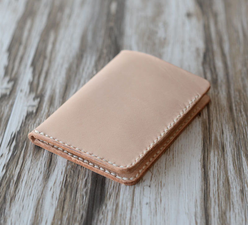 Slim Leather Men - Women's Billfold Wallets - Natural Tan