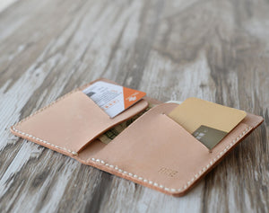 Slim Leather Men - Women's Billfold Wallets - Natural Tan