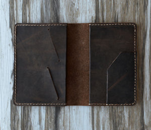 Leather Passport Cover - Distressed Brown