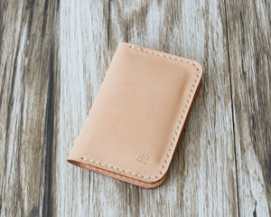 Personalized Leather Business Card Holder - Nature Tan