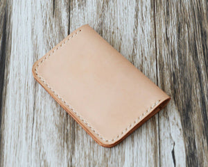 Personalized Leather Business Card Holder - Nature Tan