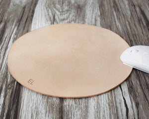 Personalized Leather Mouse Pad - Circle