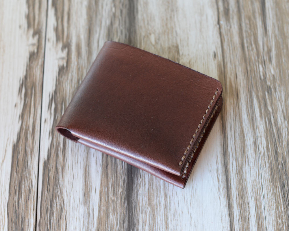 Leather Billfold Wallet - Dark Brown