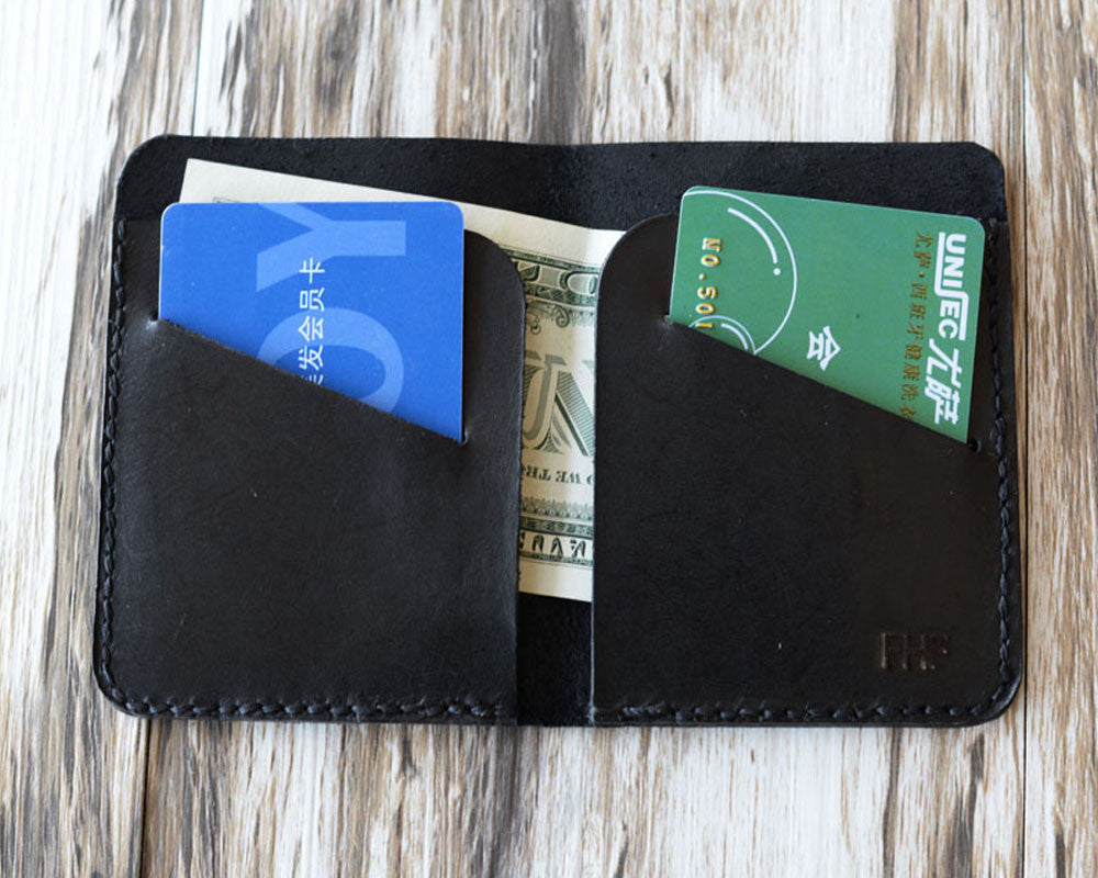 Leather Wallet #107 - Black