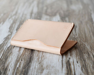 Handmade Leather Billfold Wallet - Nature Tan 