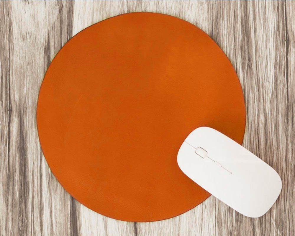 Leather Mouse Pad Circle - 8 colors available