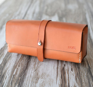 Leather Dopp Kit #204 - Orange