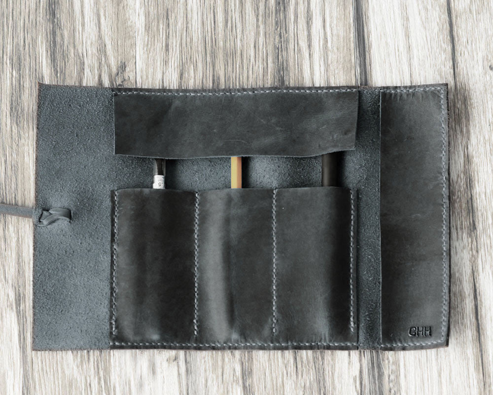 Leather Tool Roll #206 - Distressed Gray