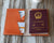 Leather Passport Cover - Orange