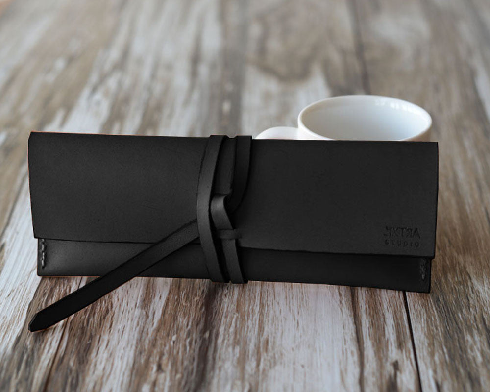 Leather Pencil Pouch #205 - Black