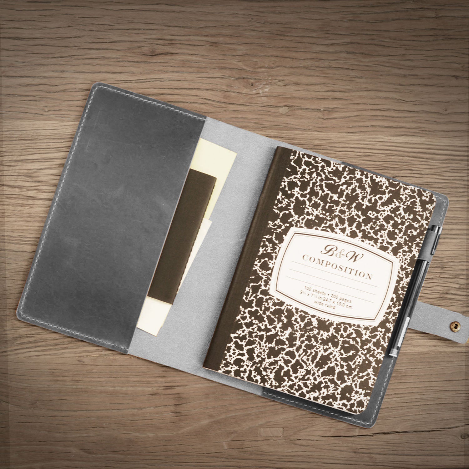 Personalized Leather Composition Notebook Cover