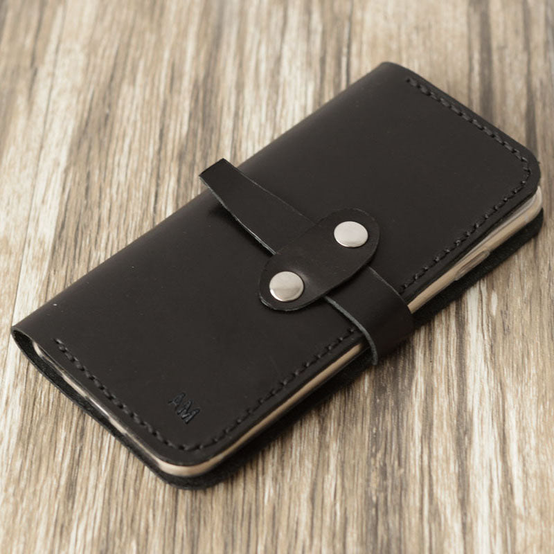 iPhone Leather Wallet Case  - Black