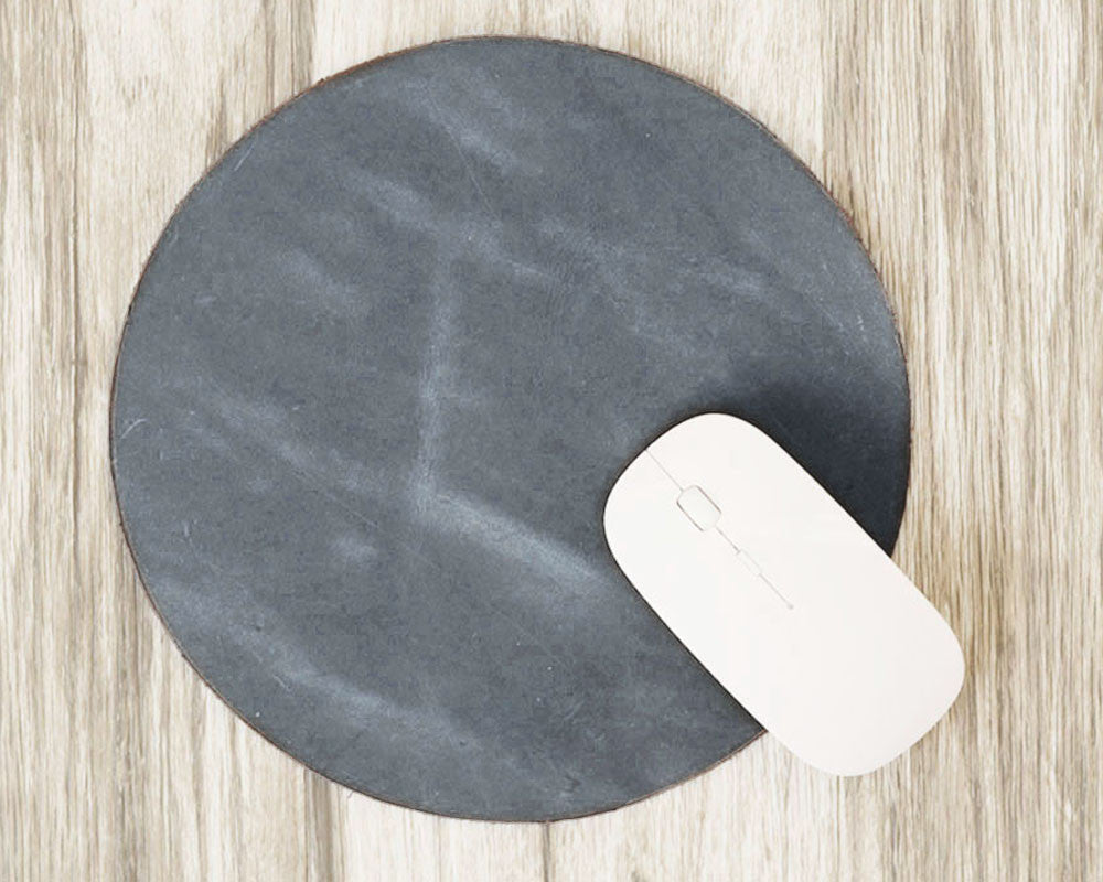 Leather Mouse Pad Circle - 8 colors available