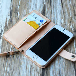 Personalized iPhone Wallet Case Wristlet - Nature Tan - 408H