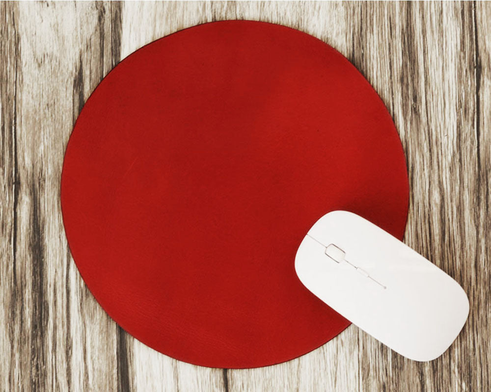 Leather Mouse Pad Circle - 8 colors available