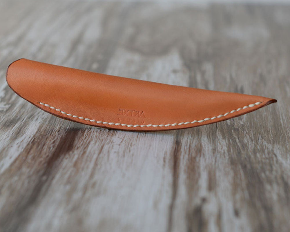 Leather Pen Case - Orange