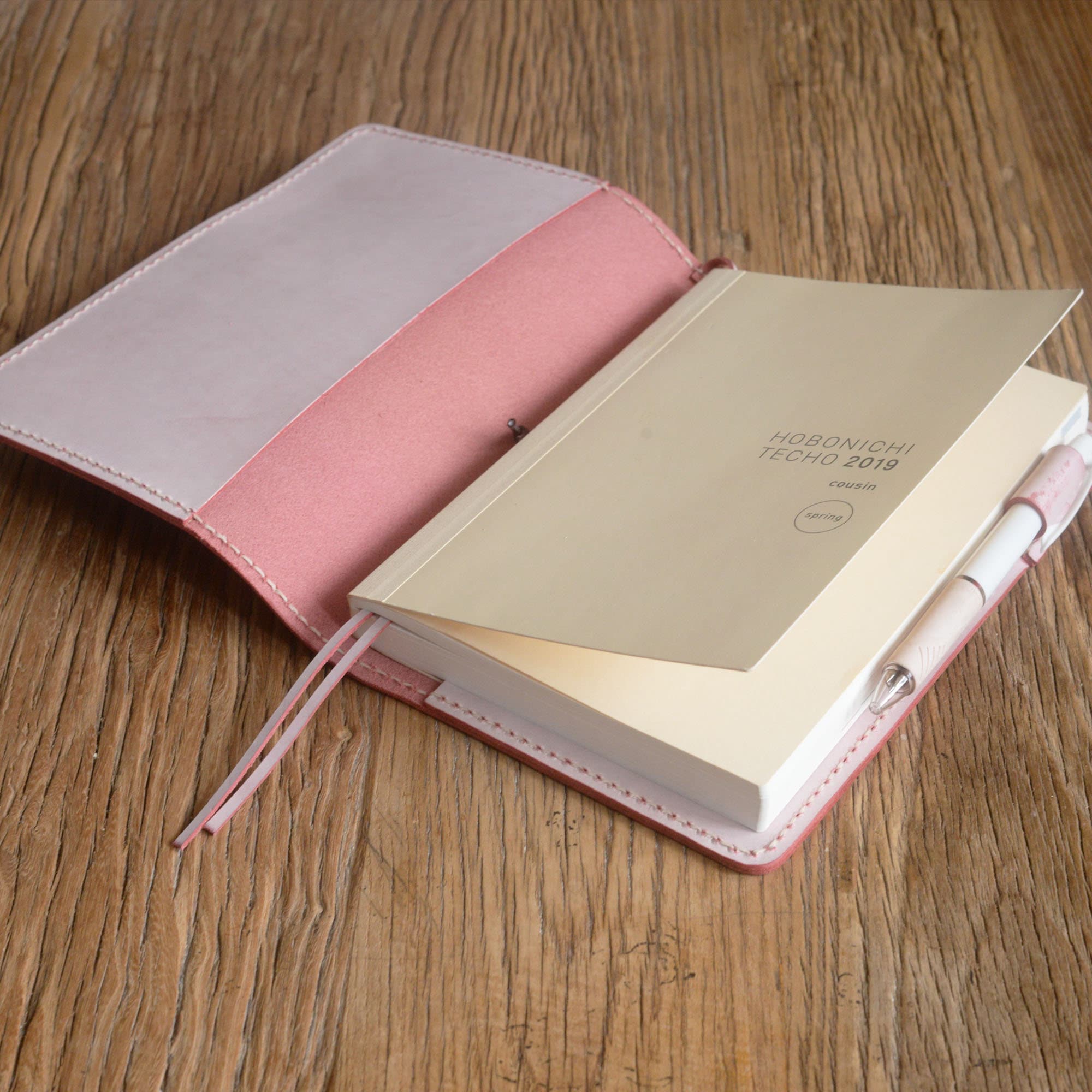 A5 A6 Hobonichi Style Green And Pink Theme Cloth and PU Journal