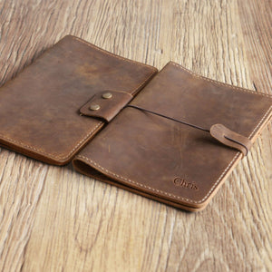 Personalized vintage leather leuchtturm1917 a5 notebook cover – DMleather