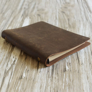 Refillable Leather Ring Binder Notebook Cover