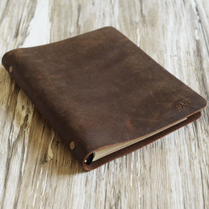 Refillable Leather Ring Binder Notebook Cover