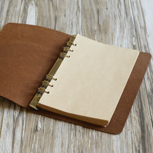 Refillable Leather Ring Binder Notebook Cover